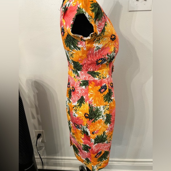 Laundry by Shelli Segal Orange Pink Floral Cap Sleeve Cocktail‎ Dress Sz 2 - Picture 5 of 12